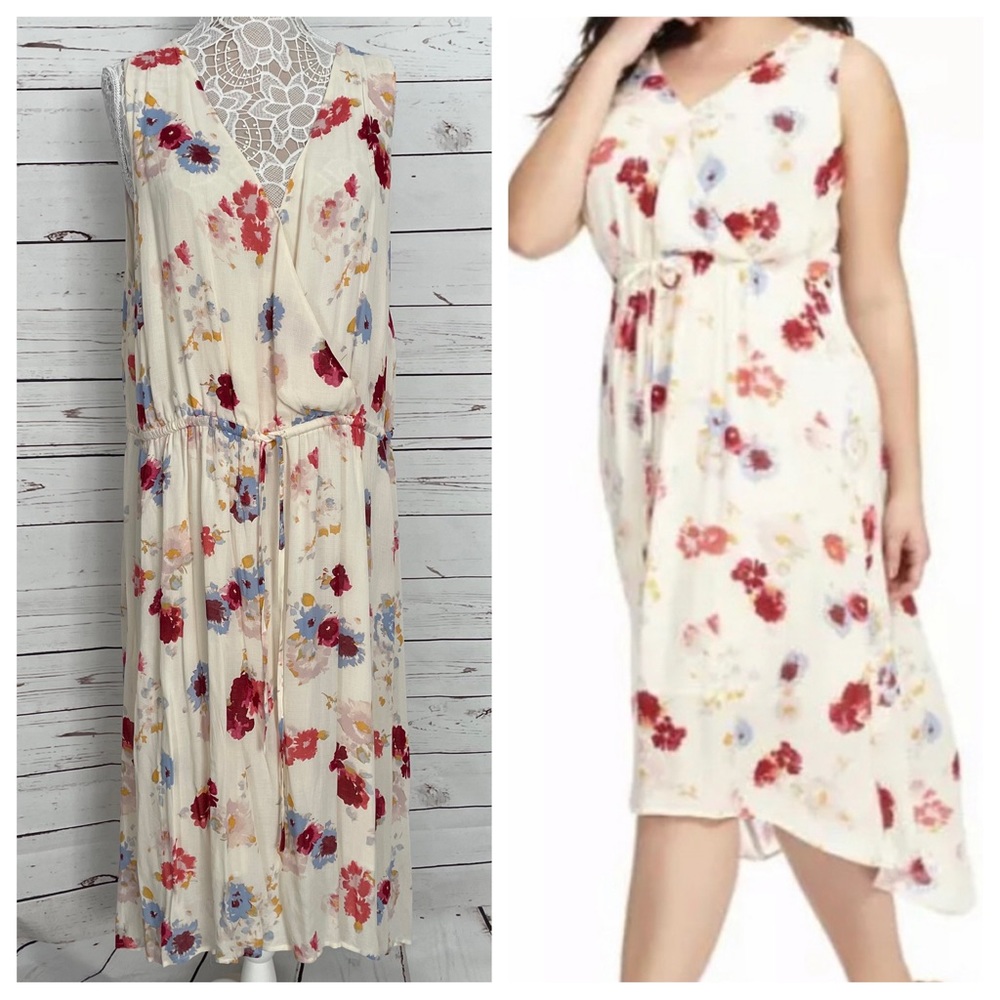 Lucky Brand Plus Size sleeveless floral midi dress, size 3X *New With Tags*